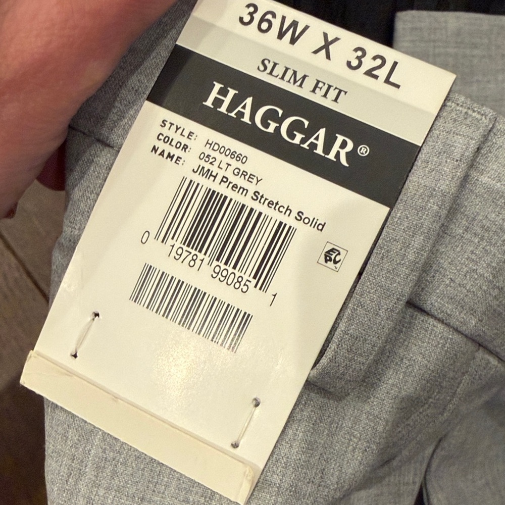 J.M. Haggar Premium Dress Pant Light Gray Slim Fit 36W x 32L NWT - Picture 4 of 9